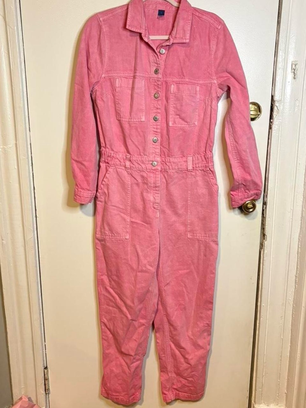 Adorable pink denim old navy jumpsuit worn once women’s small - Picture 6 of 8